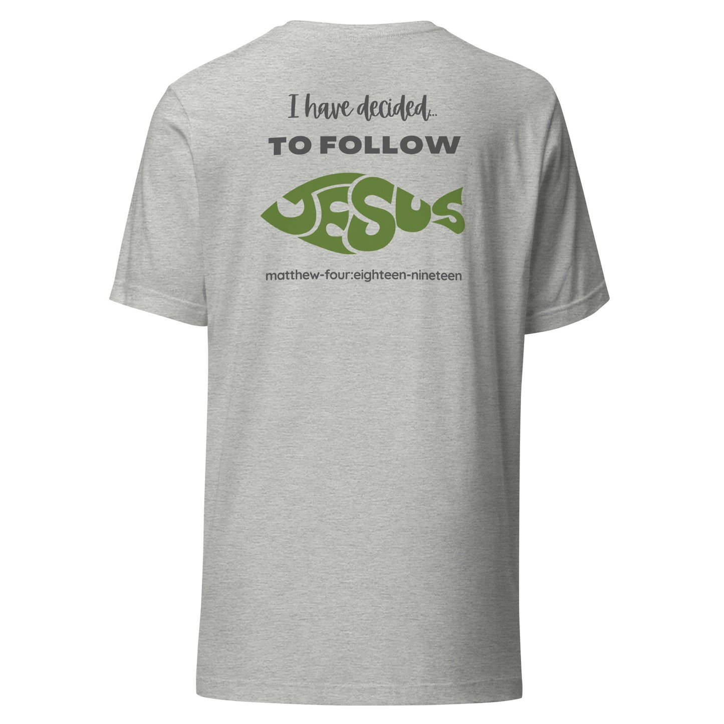 Follow Jesus short sleeve t-shirt athletic heather