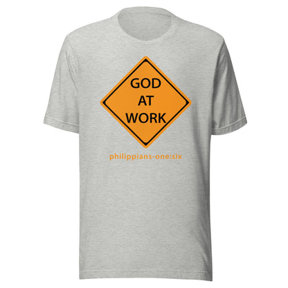 Caution…God At Work short sleeve t-shirt athletic heather