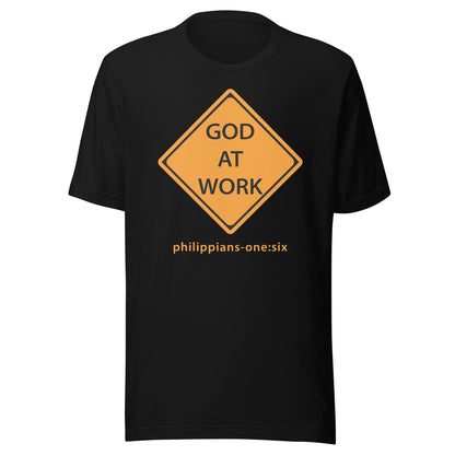 Caution…God At Work short sleeve t-shirt black