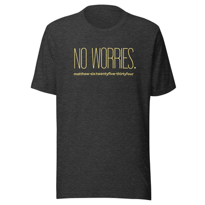 No Worries short sleeve t-shirt dark gray heather