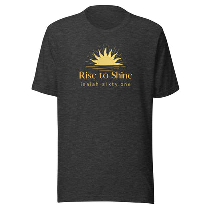 Rise and Shine short sleeve t-shirt dark gray heather