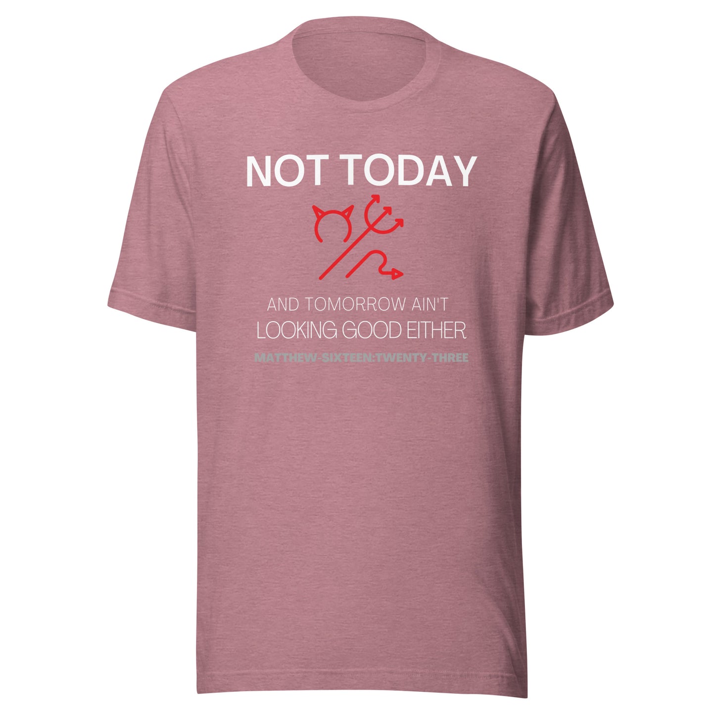 Not Today Satan short sleeve t-shirt heather orchid