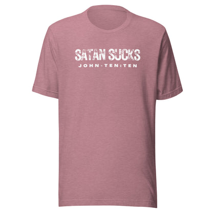 Satan Sucks short sleeve t-shirt heather orchid