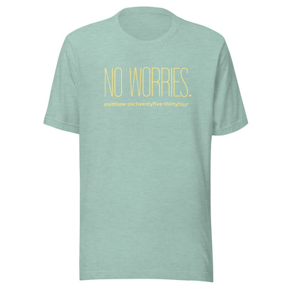 No Worries short sleeve t-shirt heather prism dusty blue