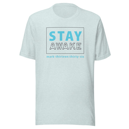 Stay Awake short sleeve t-shirt heather prism ice blue