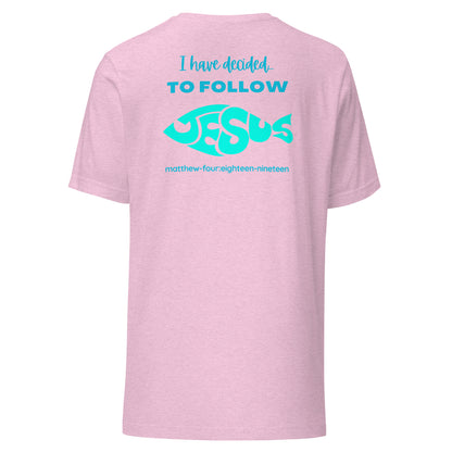 Follow Jesus short sleeve t-shirt heather prism lilac