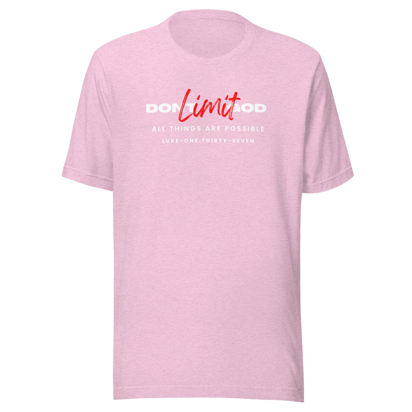 Don’t Limit God short sleeve t-shirt heather prism lilac