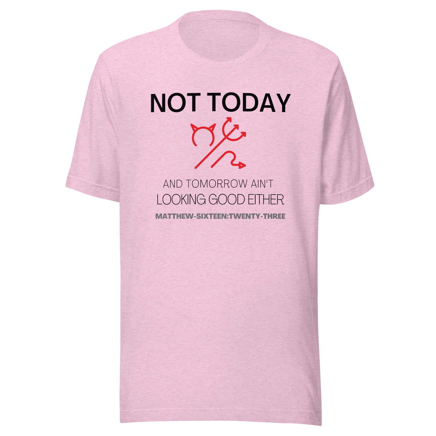 Not Today Satan short sleeve t-shirt heather prism lilac