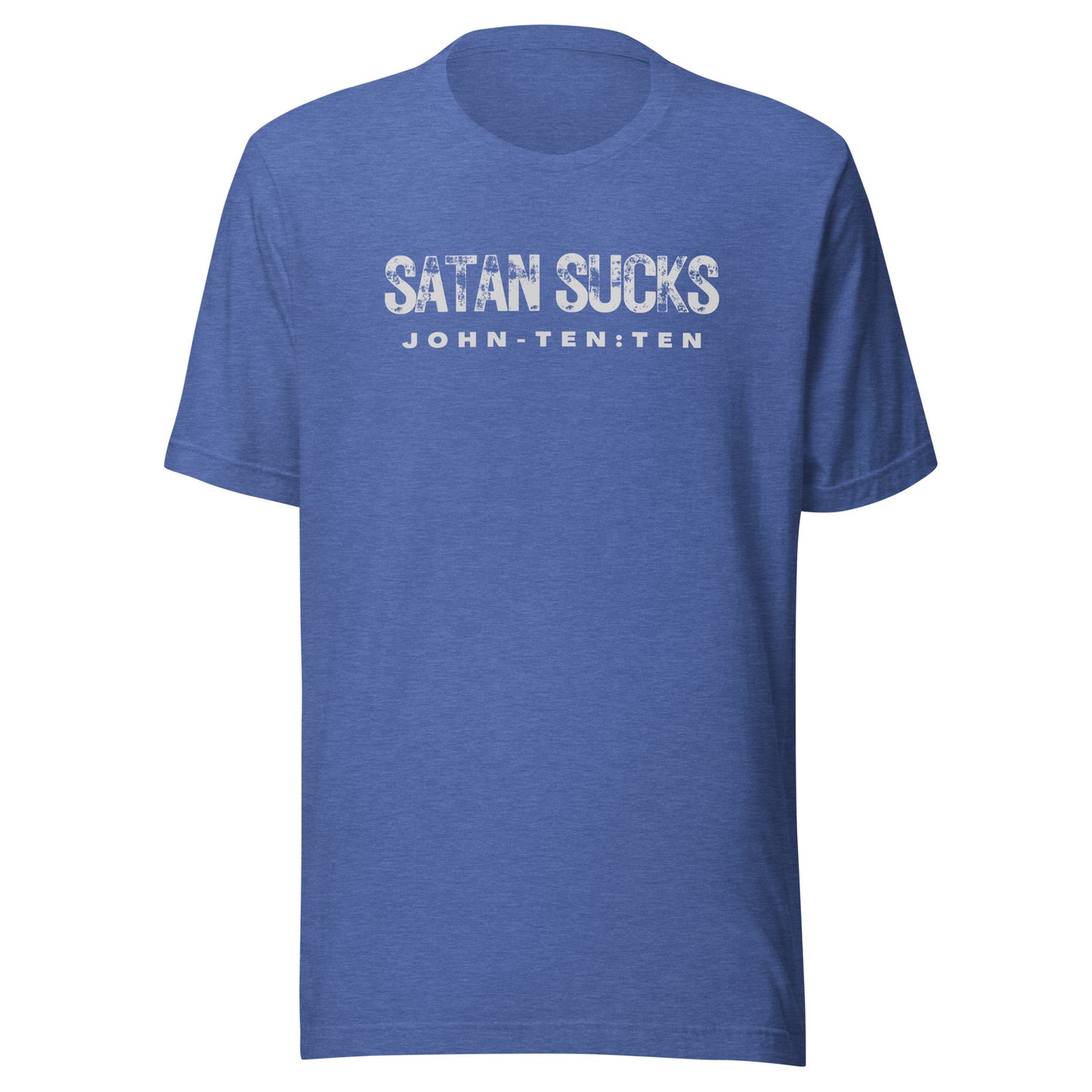 Satan Sucks short sleeve t-shirt heather true royal