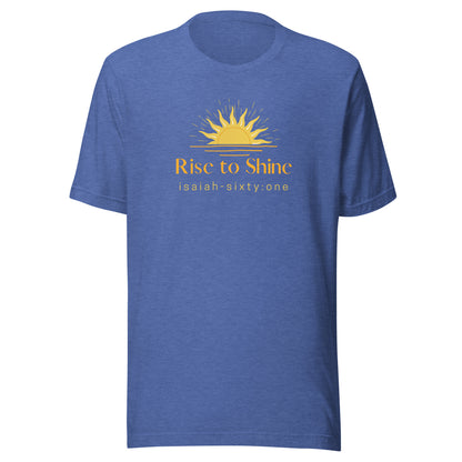 Rise and Shine short sleeve t-shirt heather true royal