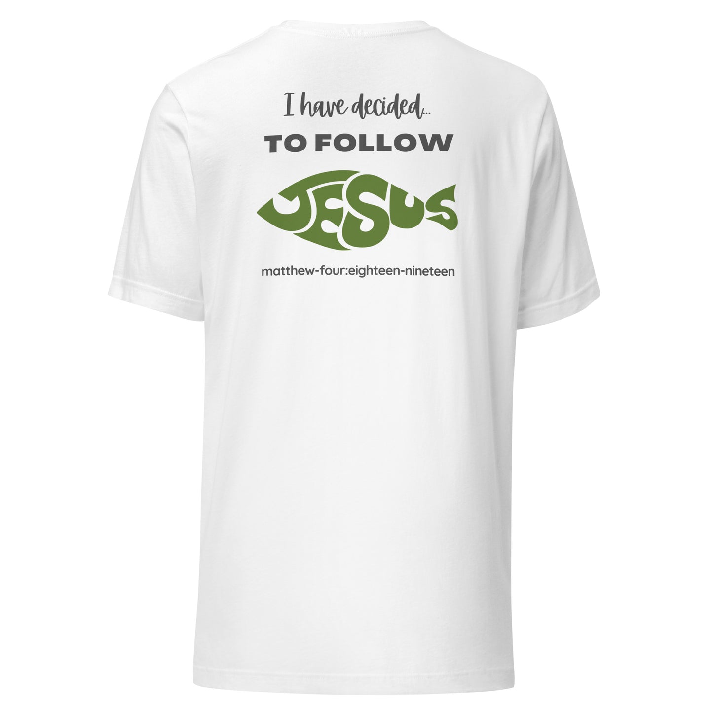 Follow Jesus short sleeve t-shirt white